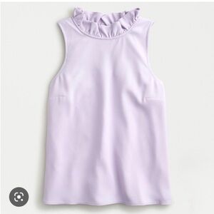 J.crew Sleeveless Ruffle-Neck Tank Top in Lavender /med/